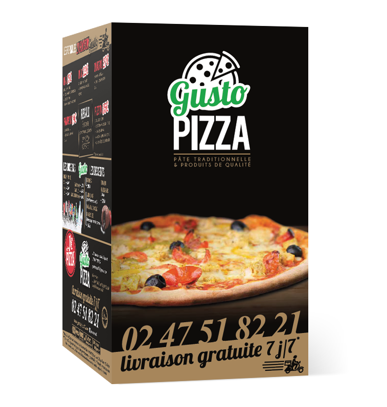 charte graphique DMSL Caraïbes carte restaurant Gusto Pizza