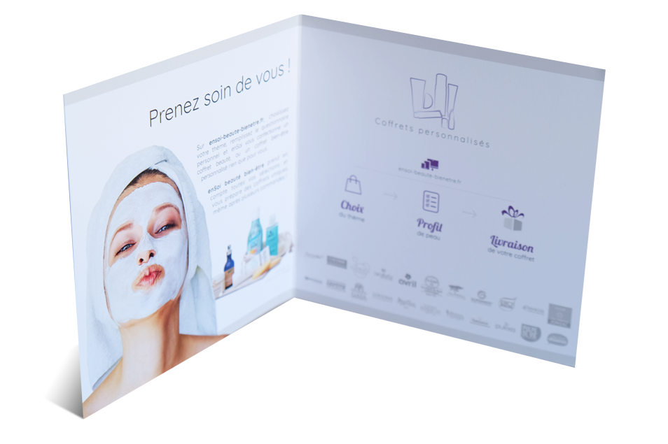 création et impression dépliant vernis sélectif enSoi carton publicitaire - - Lagencegraphique agence de communication à Tours