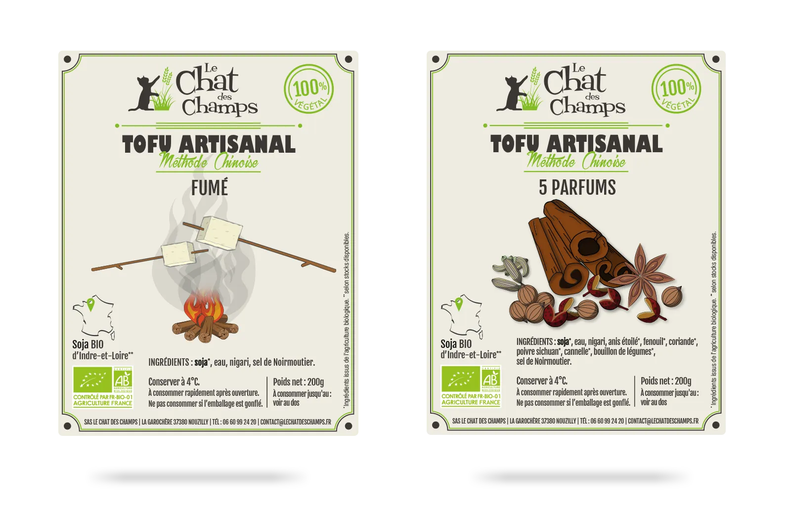 etiquettes le chat des champs