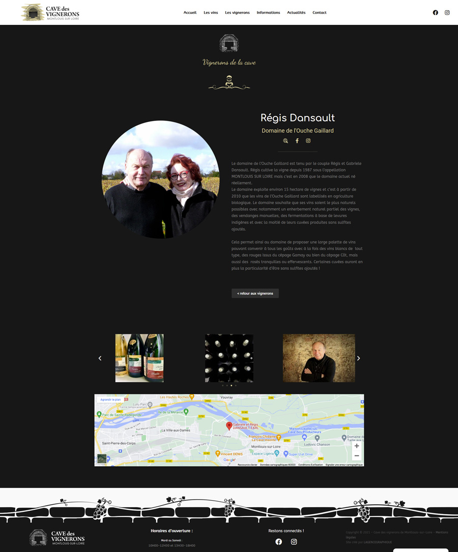 site internet Cave des Vignerons