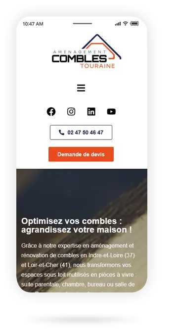 site internet Aménagement Combles Touraine